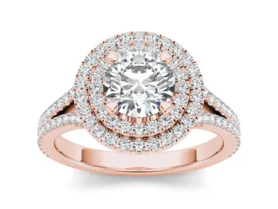 Solitaire ring model 3D print model 9
