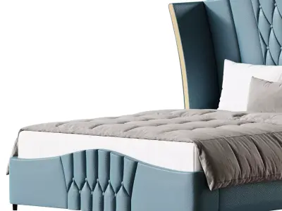 Aahed Modern Camerone Upholstered Bed 3D model