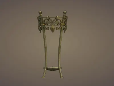 Wrought Iron Plant Stand Low-poly 3D model