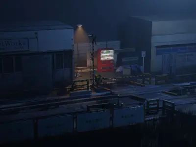 Japanese Train Station Japanese Low-poly 3D model