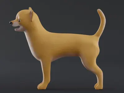 Dog Chihuahua Low Poly Model Game AR VR Low-poly 3D model