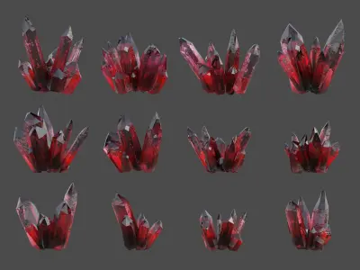 Crystal Realistic Game ready Pack 2 Low-poly 3D model