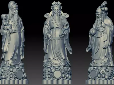 Fu Lu Shou 3 3D print model