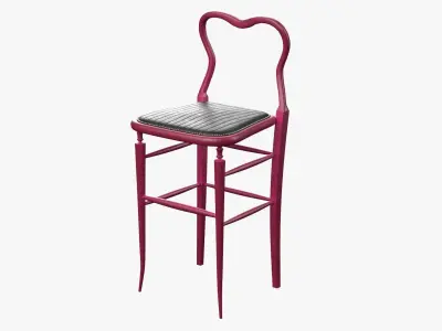 High Chair Clerks Chair No 9 Lips Pink Plastic Version 3D model