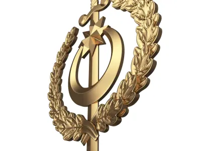 Gold Laurel of Arms 05  Low-poly 3D model