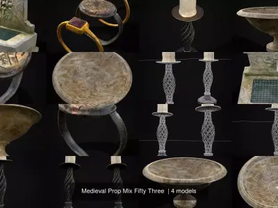 Medieval Prop Mix Fifty Three  3D Model Collection