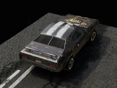 Abandoned car Low-poly 3D model by maksimgundich1995