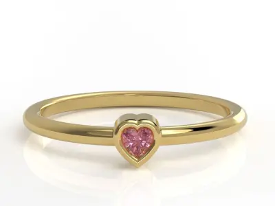 Heart bezel ring 3D print model
