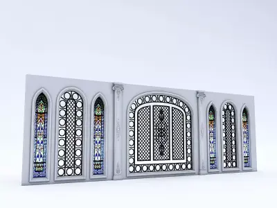 Arabic Wall Panel Low-poly 3D model