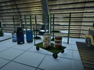 Military Hall  Low-poly 3D model