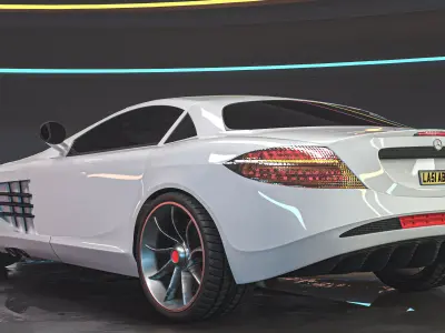 Mercedes Benz SLR With Physics Simulation Low-poly 3D model