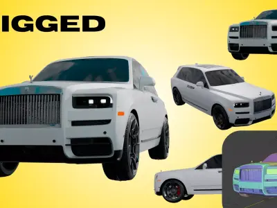 Rolls-Royce SUV  Fully Rigged HighQuality 3D Model for Animation Low-poly 3D model