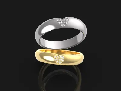 Heart wedding ring 3D print model