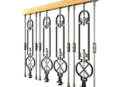 Wrought Iron Railing 3D model