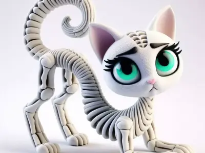 Flexi Monster High Halloween Cat 3D print model