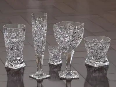 decorative glassware set  3D print model