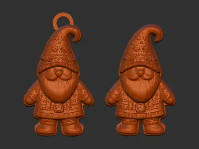 christmas gnome cookie decor  3D print model