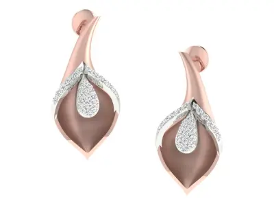 Women Drop Earrings 3dm STL OBJ FBX Renders Details 3D print model 16