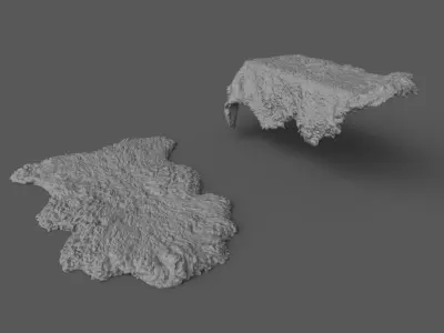 Brown sheep skin pelt fur Low-poly 3D model