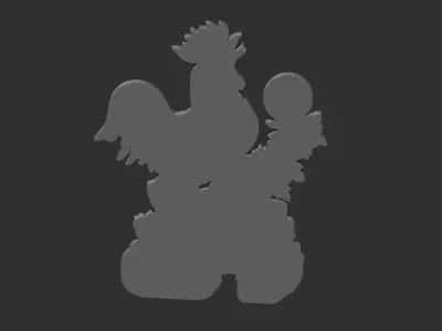 rooster silhouette of 3D print model