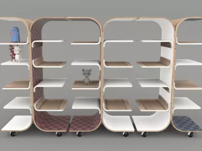 Bookcase Ton Ton Low-poly 3D model