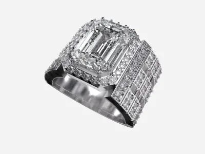 Custom Diamond Ring 3D print model