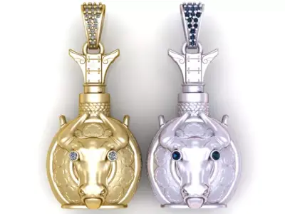 Bull Head Pendant  3D Printable Jewelry               3D print model