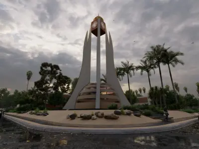 urban tower Low-poly 3D model