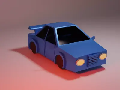 Sports Car Low Poly   Low-poly 3D model