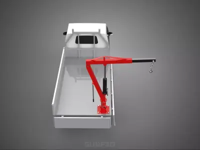 FOLDABLE MANUAL HYDRAULIC LIFTER JIB CRANE DROPSIDE PICKUP TRUCK 3D model