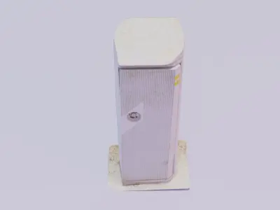 Street telephone cabinet  Low-poly 3D model