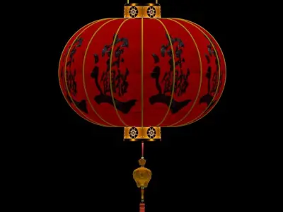 Chinese Red Lantern 3D model 27