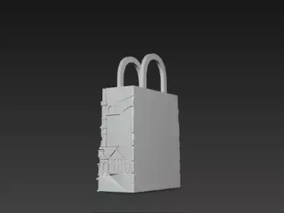 3D Urban Shopping Bag Tower Black Friday Concept 3D print model