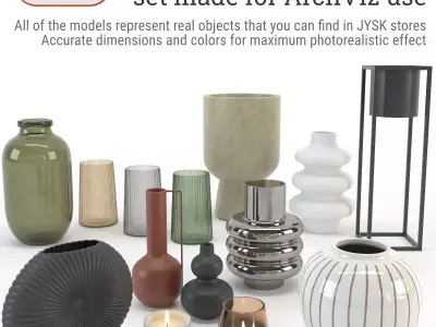 JYSK Decorations Set - 12 Models 3D Model Collection