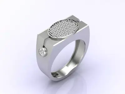 Print Ready STL 3DM  Gents Rings Diamond Men Ring  3D print model 106