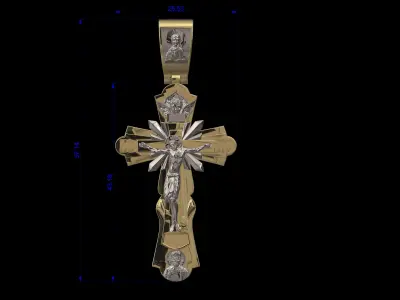 Orthodox Jesus cross 3D print model