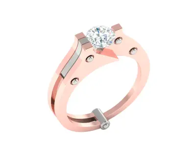 Rose gold -Diamond Ring - 3DM AND STL  File - DC LR-0793 3D print model
