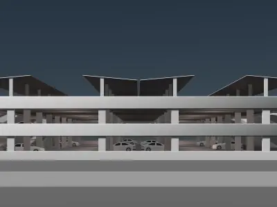 Solar parking garage building 25-18 3D model