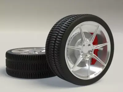 Car Rims Low-poly 3D model