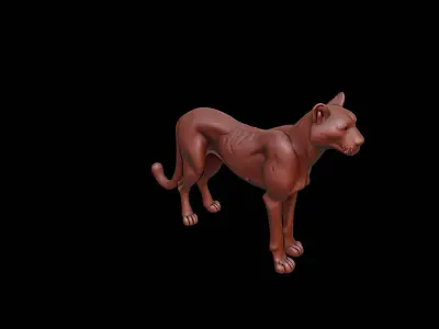 Cheetah Animal Sculpture 3D print model