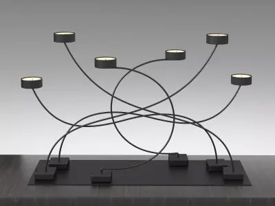 Tendrilabra candle holder with four candles 3D model