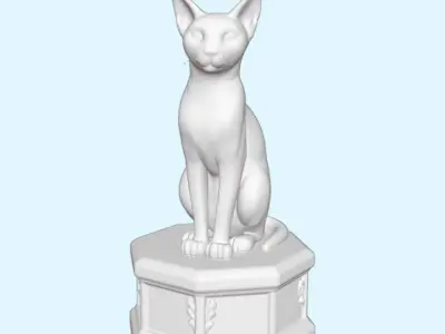 Majestic Siamese Cat Realistic Figurine for 3D Printing 3D print model