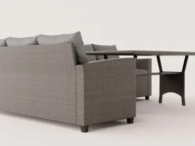 CORNER SOFA LARKOLLEN Low-poly 3D model
