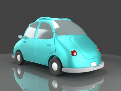 Cartoon Car Low-poly 3D model V1