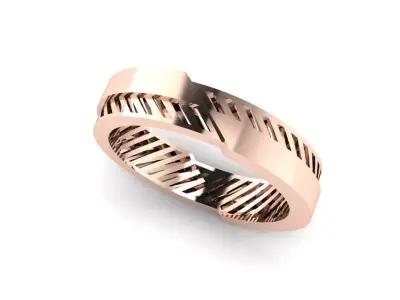 Anel liso facetado com forro  3D print model