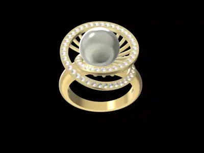 spiral pearl ring  3D print model