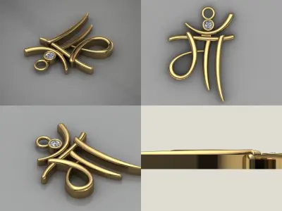 maa gold pendent Free 3D print model