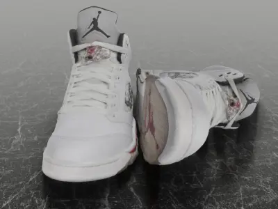NIKE AIR JORDAN 94 SUPREME 3D SHOE - WHITE Low-poly 3D model
