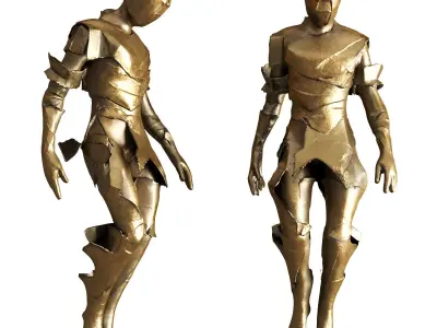 Paper man sculpture 3D model