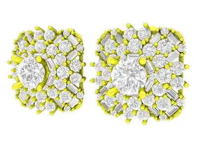7058 luxury hongkong diamond women earrings 3D print model